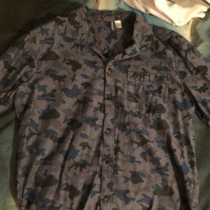 Blue Camouflauge button down
